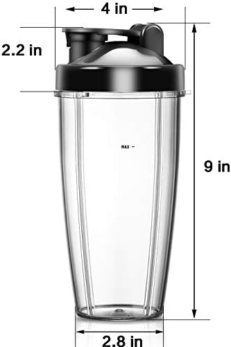 La Reveuse 24 oz BPA Cupa de sticlă portabilă gratuită cu capac de călătorie se potrivește blender 1803s 1803g