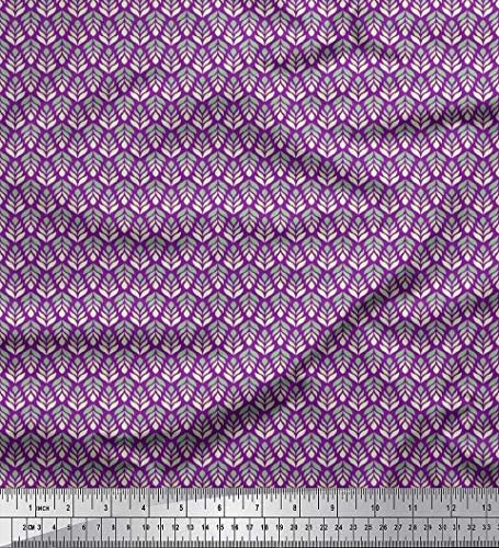 Soimoi Bumbac Jersey Fabric Frunze Mici Imprimare Cusut Tesatura Curte 58 Inch Wide
