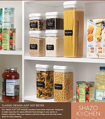 Set de containere etanșe Shazo pentru depozitarea alimentelor-Set de 7 piese + plastic rezistent - fără BPA - depozitare etanșă