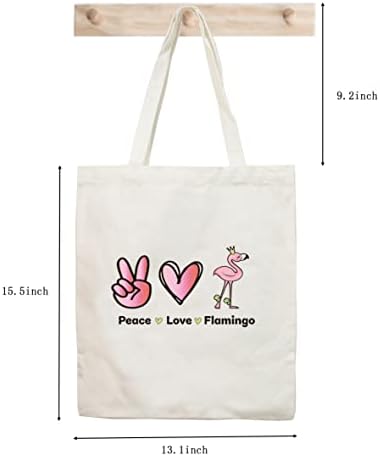 Niuzi-Cao Peace Love Flamingo Baguri de cumpărături Pink Bag Flamingo Tote, Flamingo Lover Cadou pentru femei, cadou o singură