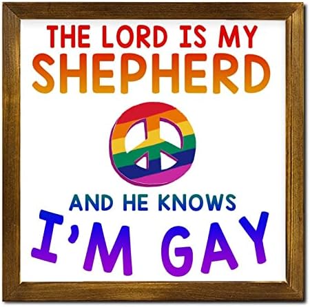 LGBT PRIDE ÎNCĂRCAT ÎNCĂRCARE ÎNCĂRCĂTORĂ Domnul este păstorul meu și știe că sunt gay din lemn scândură agățată semnul rustic