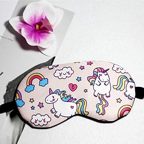 Hxinfu drăguț mască pentru ochi de dormit curcubeu unicorn mască pentru copii pentru copii mască de noapte