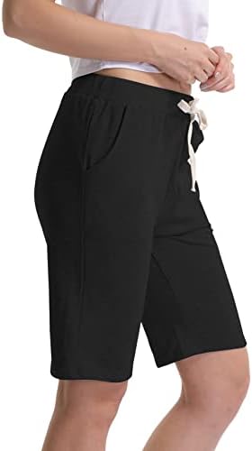 Pantaloni scurți Bermuda pentru femei Pantaloni scurți de vară pentru femei șnur pantaloni scurți lungi cu talie înaltă pantaloni