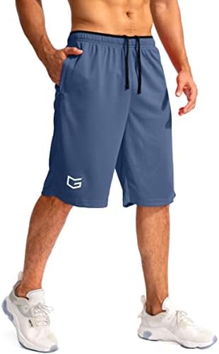 G pantaloni scurți de baschet pentru bărbați treptați cu buzunare cu fermoar ușor uscat rapid 11 Longs Longs pentru bărbați sportivi de sport