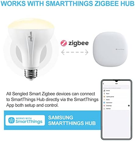 Sengled bec inteligent, Zigbee Hub necesar, bec inteligent funcționează cu Alexa, Google Home, SmartThings, Homekit și Siri,
