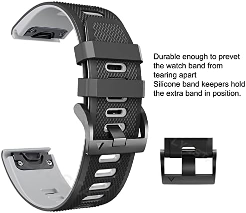 GHFHSG 22m 26mm curea de bandă de silicon pentru Garmin Fenix ​​7x 7 6x 6 Pro Watch Easyfit Band Band curele 5X 5 Plus 3 3HR