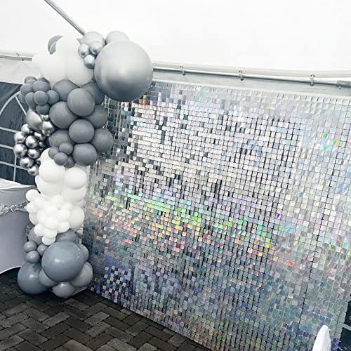 Argint Shimmer perete fundal Panel-Ziua de nastere, aniversare, decoratiuni de nunta, logodna & mireasa duș petrecere Decor