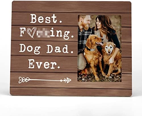 FondCanyon Cel mai bun câine tată vreodată poza cadru foto, rame de poze cu tată pentru câini, cadou amuzant de ziua de naștere