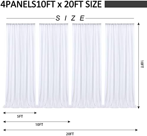 20x10ft alb fundal cortina cu lumini antirid gratuit fundal cortina pentru petrecere nunta Chirstmas Home Decor