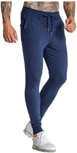 Andongnywell Bărbați Culoare solidă în aer liber Casual pantaloni Stretch Slim Fitness pantaloni sport cu buzunare