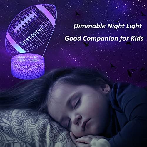 Cadouri de fotbal Pefek 3D LED LED Lampa, 16 culori Dimmable pentru copii pentru copii Lampa de masă pentru casă, ziua de naștere