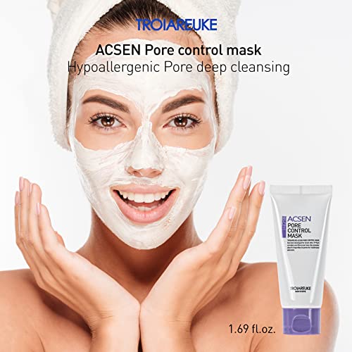 ACSEN Pore control Mask, Deep Pore Cleansing and Purifying Facial Clay Mask - lavă marocană, bentonită și caolin, pentru ten
