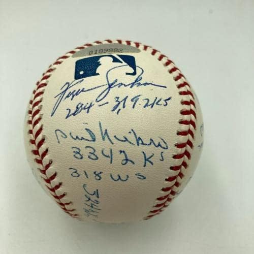 3.000 de club de atac a semnat baseball -ul Nolan Ryan Tom Seaver Randy Johnson Tristar - baseballs autografat