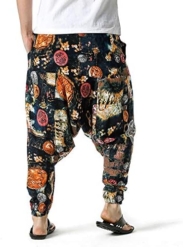 Uofoco pantaloni de talie extensibili pentru bărbați floofy iubituri de tipul de lenjerie respirabilă modele de vară conice