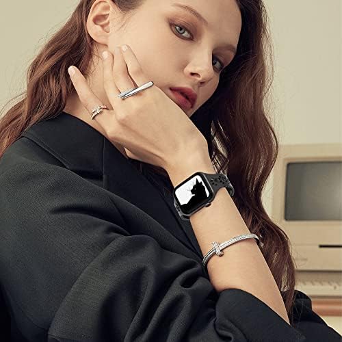 Banda de ceasuri siliconice compatibile cu benzi Apple Watch 38mm 40mm 41mm 42mm 44mm 45mm femei bărbați, design cu gheață