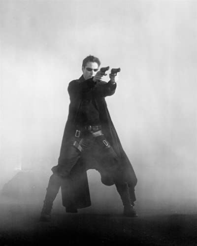 Keanue Reeves ca Neo Two Guns Blazing the Matrix 4x6 inch Foto