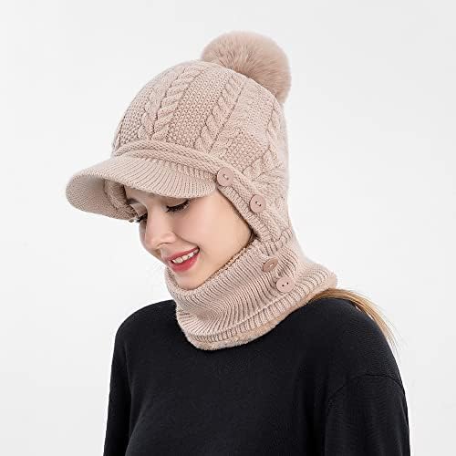 Pălărie de iarnă caldă de mască caldă șablă de mască de eșarfă dintr-o bucată de mască tricotată pălărie de beanie caldă, pălărie