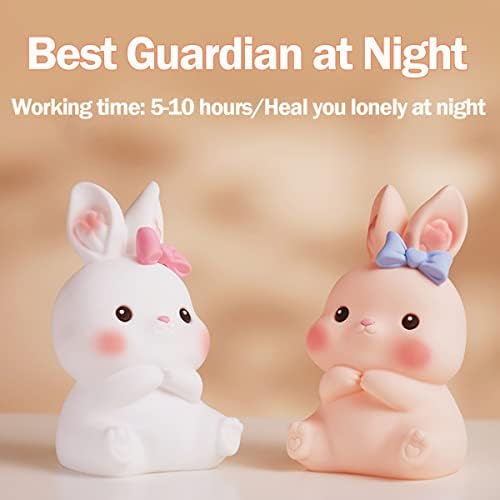 Lumină de noapte frumoasă pentru copii, lampă de silicon drăguță Squishy Bunny, lumină de noptieră Kawaii Animals pentru femei