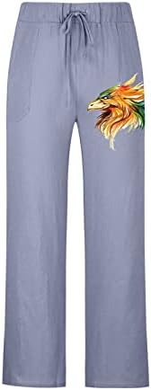 DuDubaby Yoga pantaloni pentru Mens Bumbac lenjerie imprimate cordon Casual Vrac confortabil pantaloni pantaloni