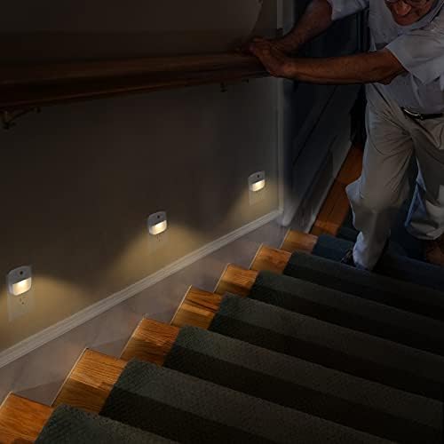 6buc LED Night Light Plug In, Samwit Smart Nightlights cu senzor Dusk to Dawn, conectați luminile de perete pentru dormitor, baie, copii, toaletă, bucătărie, hol, scări
