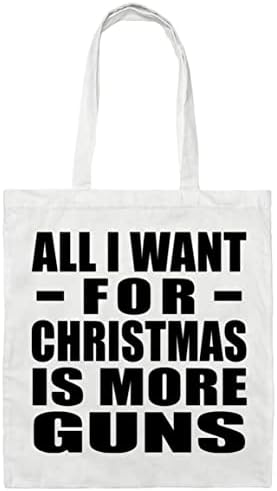 DesignSify tot ce vreau pentru Crăciun este mai multe arme, geanta de bumbac reutilizabilă pentru cumpărături de călătorie
