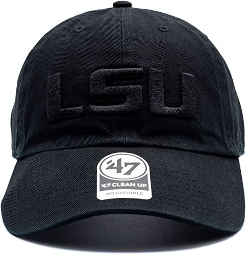 '47 Louisiana State Tigers negru pe negru curat reglabil Strapback pălărie neagră