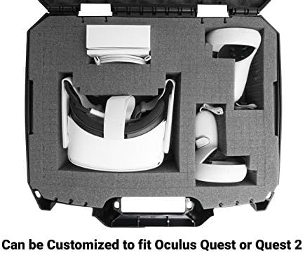 Case Hard Club Case Compatibile cu Oculus Quest 2 și Oculus Quest VR Gaming Sets și accesorii - se potrivește și Elite Stropi - Design compact | Protecția impactului | Fabricat in USA