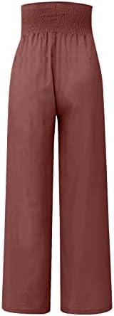Pantaloni Iaqnaocc pentru femei, un picior larg confortabil confortabil, cu talie înaltă, cu talie fluxă pantaloni de lounge palazzo