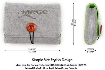 MRGC Geantă de transport din pâslă moale pentru Nintendo GBA / GBC / GBP, Anbernic RG351V, buzunar Retroid 1-husă de călătorie portabilă, husă de protecție pentru consola de jocuri retro portabilă