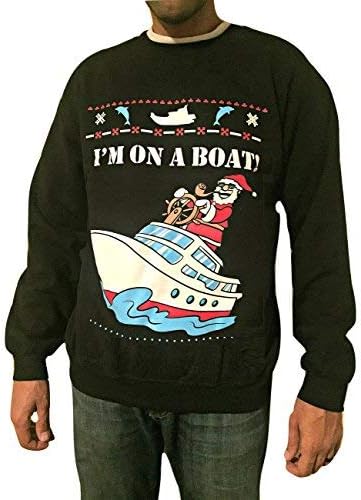 Pulover amuzant de Crăciun - Sunt pe o barcă - hanorac de Crăciun urât - stil unisex - bărbați și femei