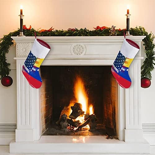 American și Venezuela Steag Stoci de Crăciun alb Super Soft Flush Fashion Moda Christmas Decor de Crăciun ciorapi